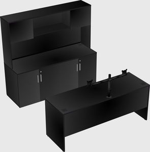 Parallel desk with credenza