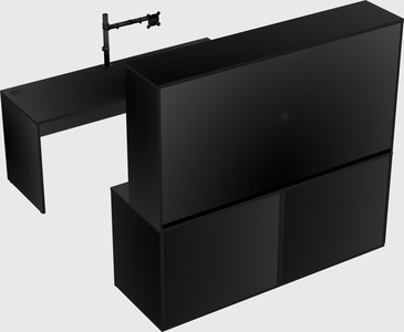 Parallel desk with credenza