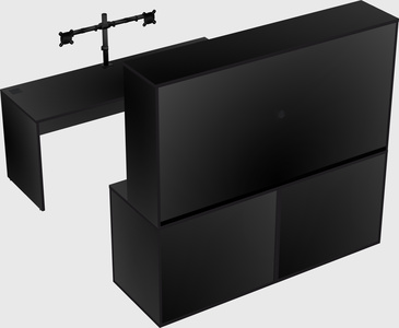 Parallel desk with credenza