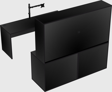 Parallel desk with credenza