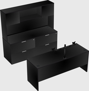 Parallel desk with credenza