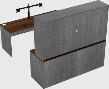 Parallel desk with credenza