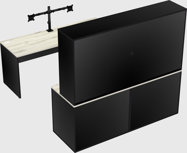 Parallel desk with credenza