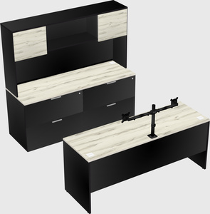 Parallel desk with credenza