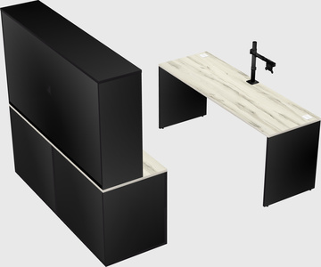 Parallel desk with credenza