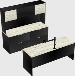 Parallel desk with credenza