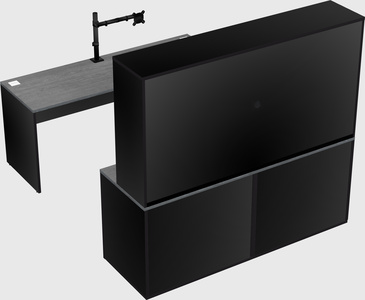 Parallel desk with credenza