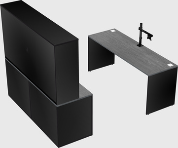 Parallel desk with credenza