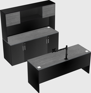 Parallel desk with credenza
