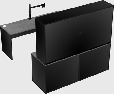 Parallel desk with credenza