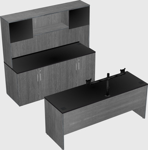 Parallel desk with credenza
