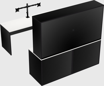 Parallel desk with credenza