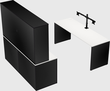 Parallel desk with credenza
