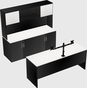 Parallel desk with credenza