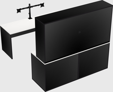 Parallel desk with credenza