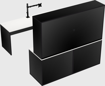 Parallel desk with credenza
