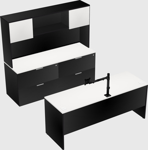 Parallel desk with credenza