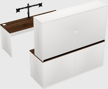 Parallel desk with credenza