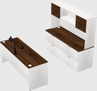 Parallel desk with credenza
