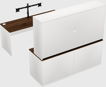 Parallel desk with credenza