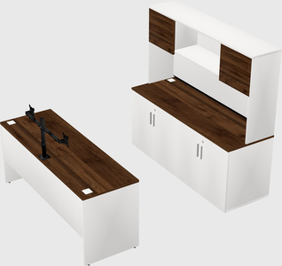 Parallel desk with credenza