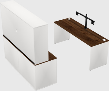 Parallel desk with credenza