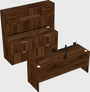 Parallel desk with credenza