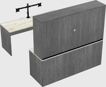 Parallel desk with credenza