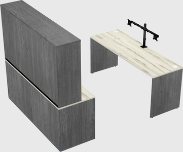 Parallel desk with credenza