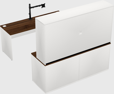Parallel desk with credenza