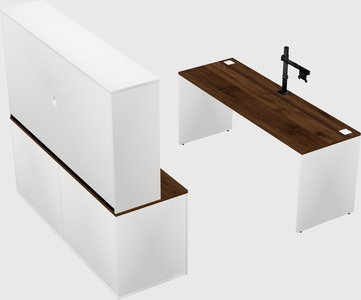 Parallel desk with credenza