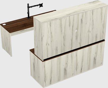 Parallel desk with credenza