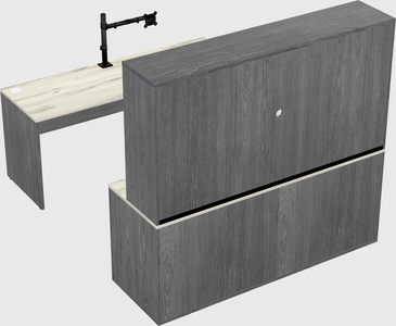 Parallel desk with credenza