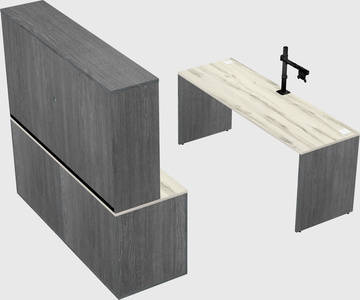 Parallel desk with credenza