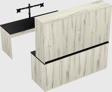 Parallel desk with credenza
