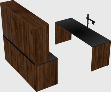 Parallel desk with credenza