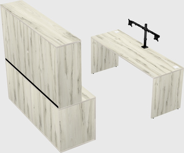 Parallel desk with credenza