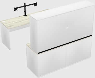 Parallel desk with credenza