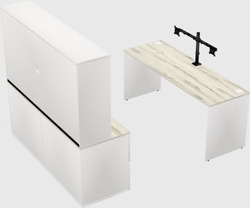 Parallel desk with credenza