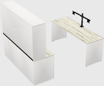 Parallel desk with credenza