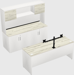 Parallel desk with credenza