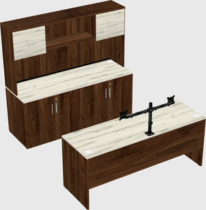 Parallel desk with credenza