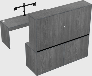 Parallel desk with credenza