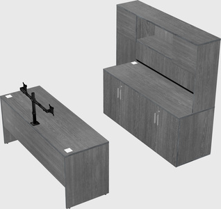 Parallel desk with credenza