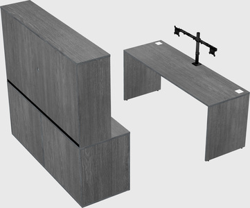 Parallel desk with credenza