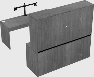 Parallel desk with credenza