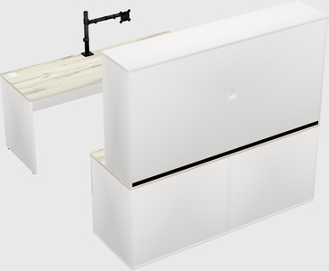 Parallel desk with credenza