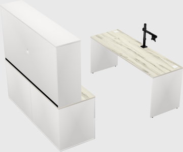 Parallel desk with credenza