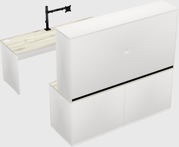 Parallel desk with credenza
