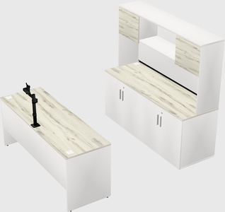 Parallel desk with credenza